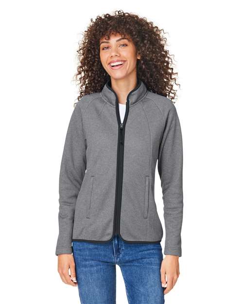 CORE365 CE72W - Women's Venture Heathered Stripe Full-Zip Jacket