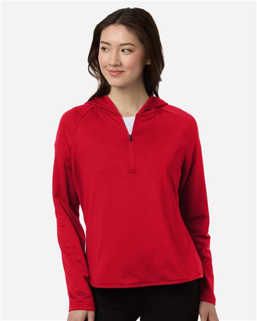 Team 365 TT200W - Women's Qualify Quarter-Zip Hooded Pullover