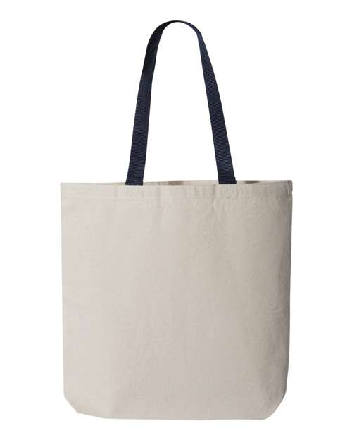 Q-Tees Q4400 - 11L Canvas Tote with Contrast-Color Handles