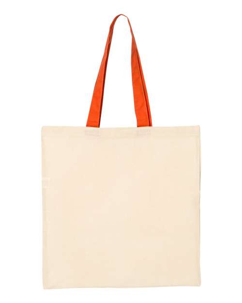 Q-Tees QTB6000 - Economical Tote with Contrast-Color Handles