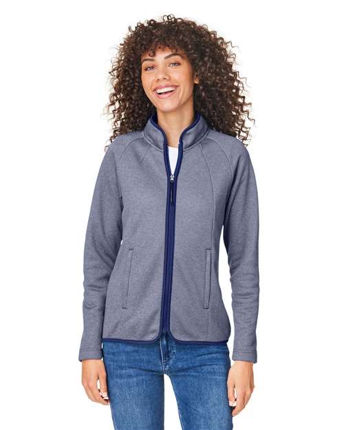CORE365 CE72W - Women's Venture Heathered Stripe Full-Zip Jacket