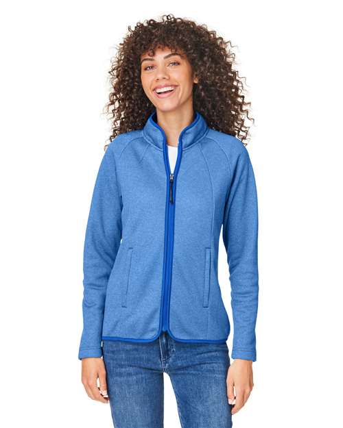 CORE365 CE72W - Women's Venture Heathered Stripe Full-Zip Jacket