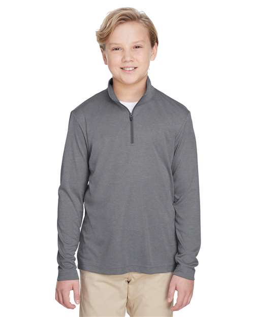 Team 365 TT31HY - Youth Zone Sonic Heather Performance Quarter-Zip Pullover
