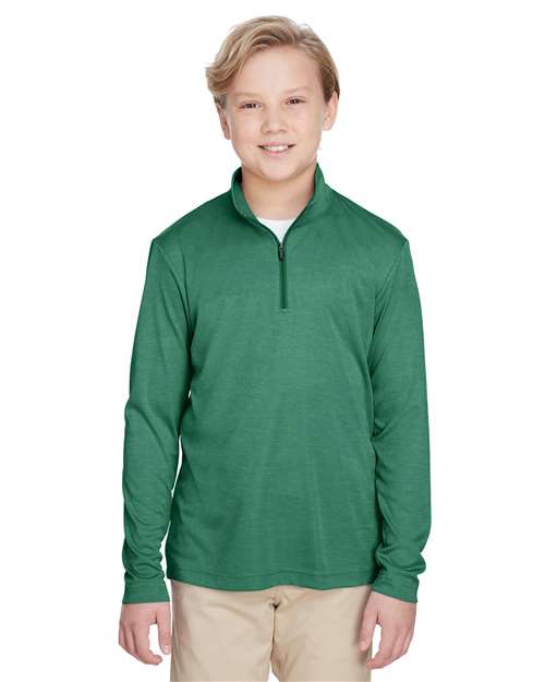 Team 365 TT31HY - Youth Zone Sonic Heather Performance Quarter-Zip Pullover