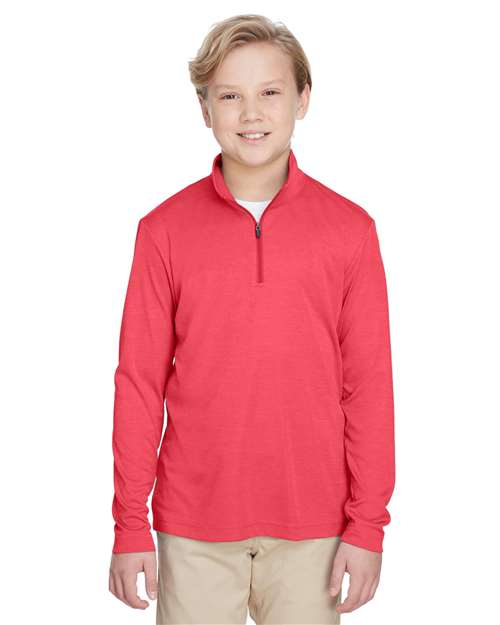 Team 365 TT31HY - Youth Zone Sonic Heather Performance Quarter-Zip Pullover