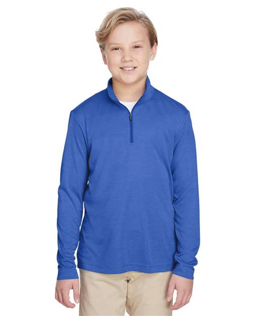 Team 365 TT31HY - Youth Zone Sonic Heather Performance Quarter-Zip Pullover