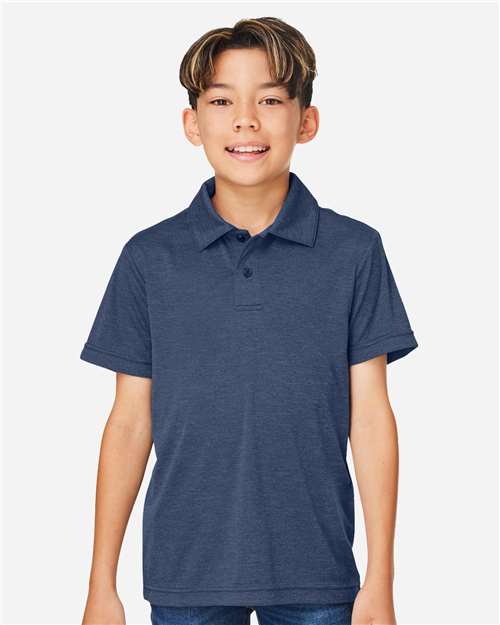 Team 365 TT51HY - Youth Zone Sonic Heather Performance Polo