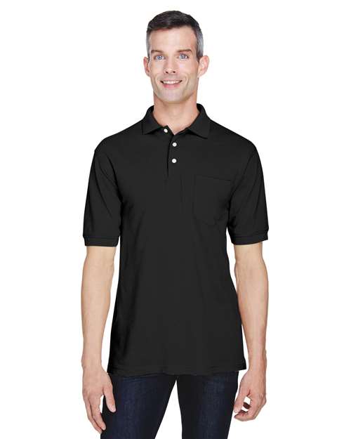 Harriton M265P - Men's Easy Blend™ Polo with Pocket