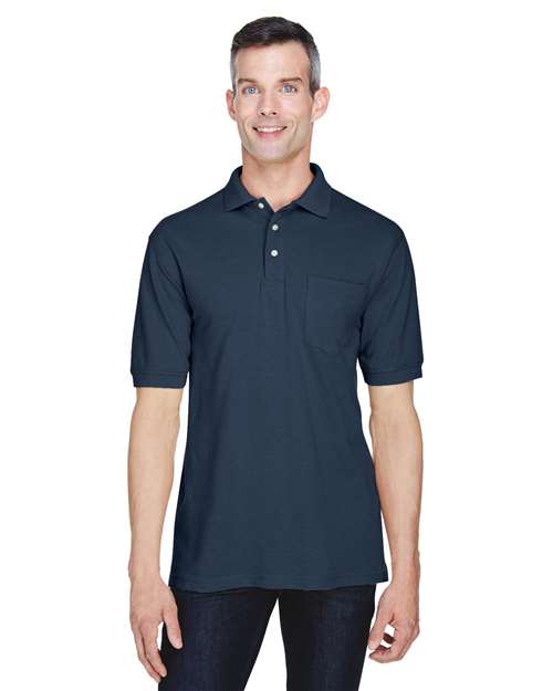 Harriton M265P - Men's Easy Blend™ Polo with Pocket