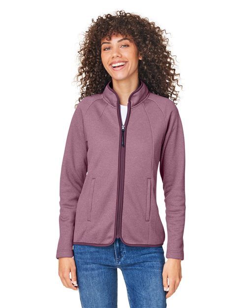 CORE365 CE72W - Women's Venture Heathered Stripe Full-Zip Jacket