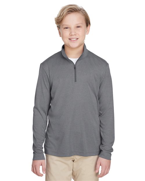 Team 365 TT31HY - Youth Zone Sonic Heather Performance Quarter-Zip Pullover