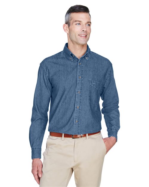 Harriton M550T - Men's Tall Denim Shirt