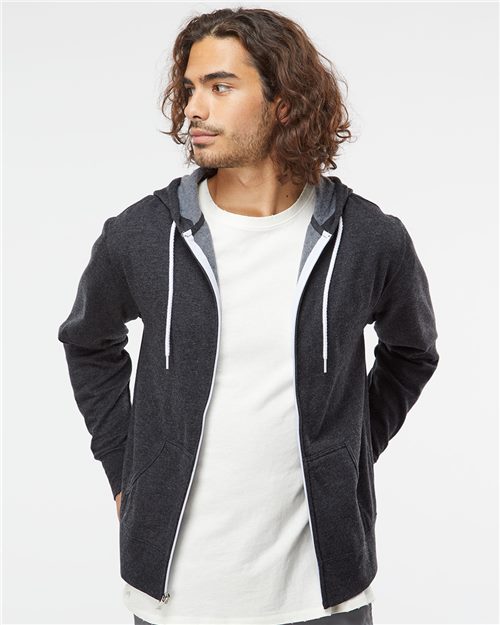 Independent Trading Co. AFX90UNZ - Unisex Lightweight Full-Zip Hooded Sweatshirt