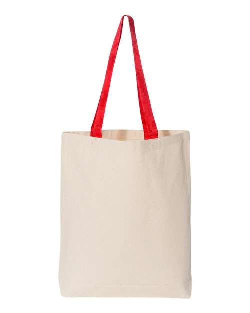 Q-Tees Q4400 - 11L Canvas Tote with Contrast-Color Handles
