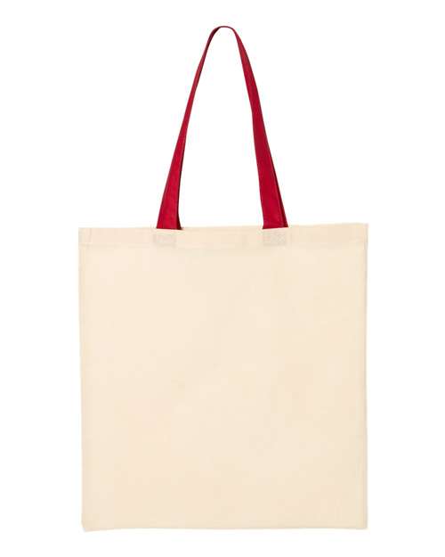 Q-Tees QTB6000 - Economical Tote with Contrast-Color Handles