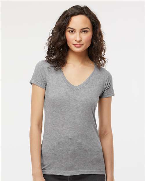 M&O 3542 - Women's Deluxe Blend V-Neck T-Shirt