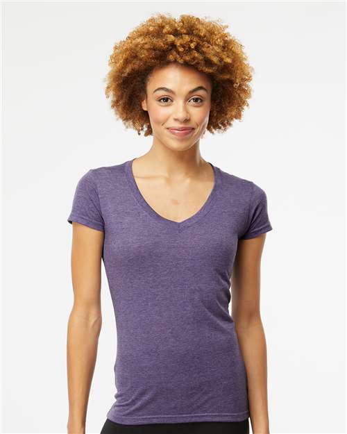 M&O 3542 - Women's Deluxe Blend V-Neck T-Shirt