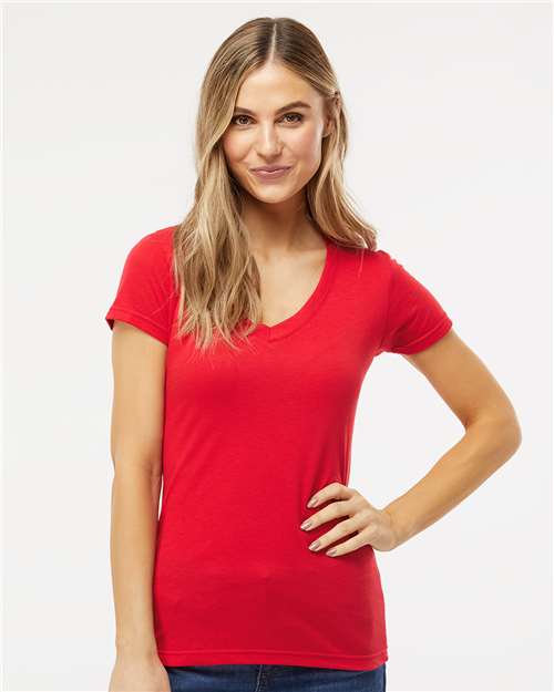 M&O 3542 - Women's Deluxe Blend V-Neck T-Shirt